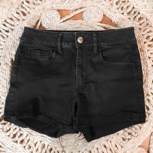 Black denim American eagle shorts